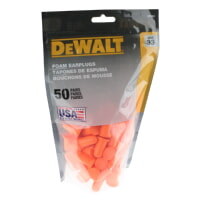 DEWALT DPG63BG50 Foam Earplugs NRR33 Bell Shape 50 Pair Bag