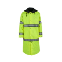 Neese 97001-33-1-LBK Hi-Vis Lime/Black Responder Reversible Rain Coat with Snap-On Hood