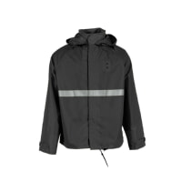 Neese UN091-00-1-BLK 475 Duty Motorcycle Jacket with Refelctive Tape and Attached Tuck-away Hood, Black