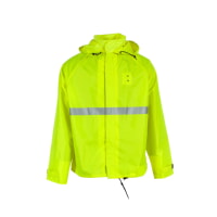 Neese UN091-00-1-YEL 475 Duty Motorcycle Jacket with Refelctive Tape and Attached Tuck-away Hood, Yellow
