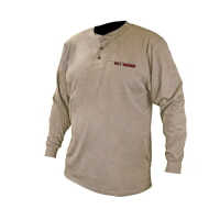 Radians FRS-002K VolCore Cotton Henley FR Shirt Khaki Long Sleeve
