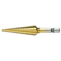Alfa Tools MBML9TN Size Range 1/4"-3/4" Monolock, 1/4" Hex Power Shank, CH Style, 2 Flutes, 9 Steps, Tin Coated