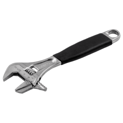 Bahco BAH9071RPCUS Chrome Adjustable Wrench With Rubber Handle Reversible Jaw 8"