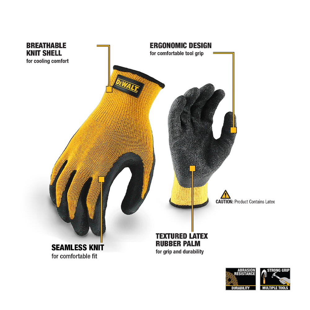 DEWALT® DPG70 Textured Rubber Coated Gripper Glove