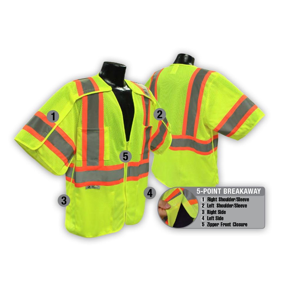 Radians SV24-3 Type R Class 3 Breakaway Surveyor Vest
