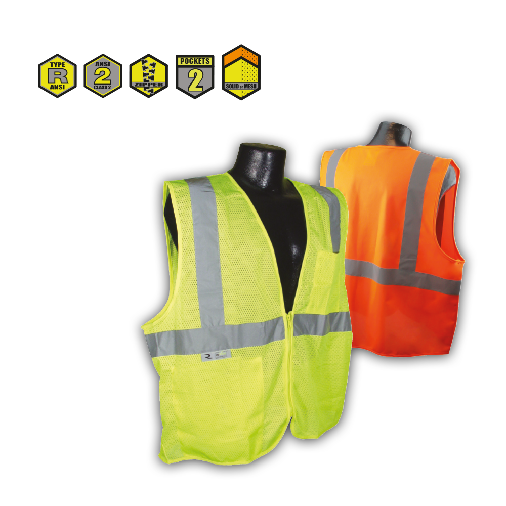 Radians SV2Z Economy Type R Class 2 Mesh Safety Vest with Zipper