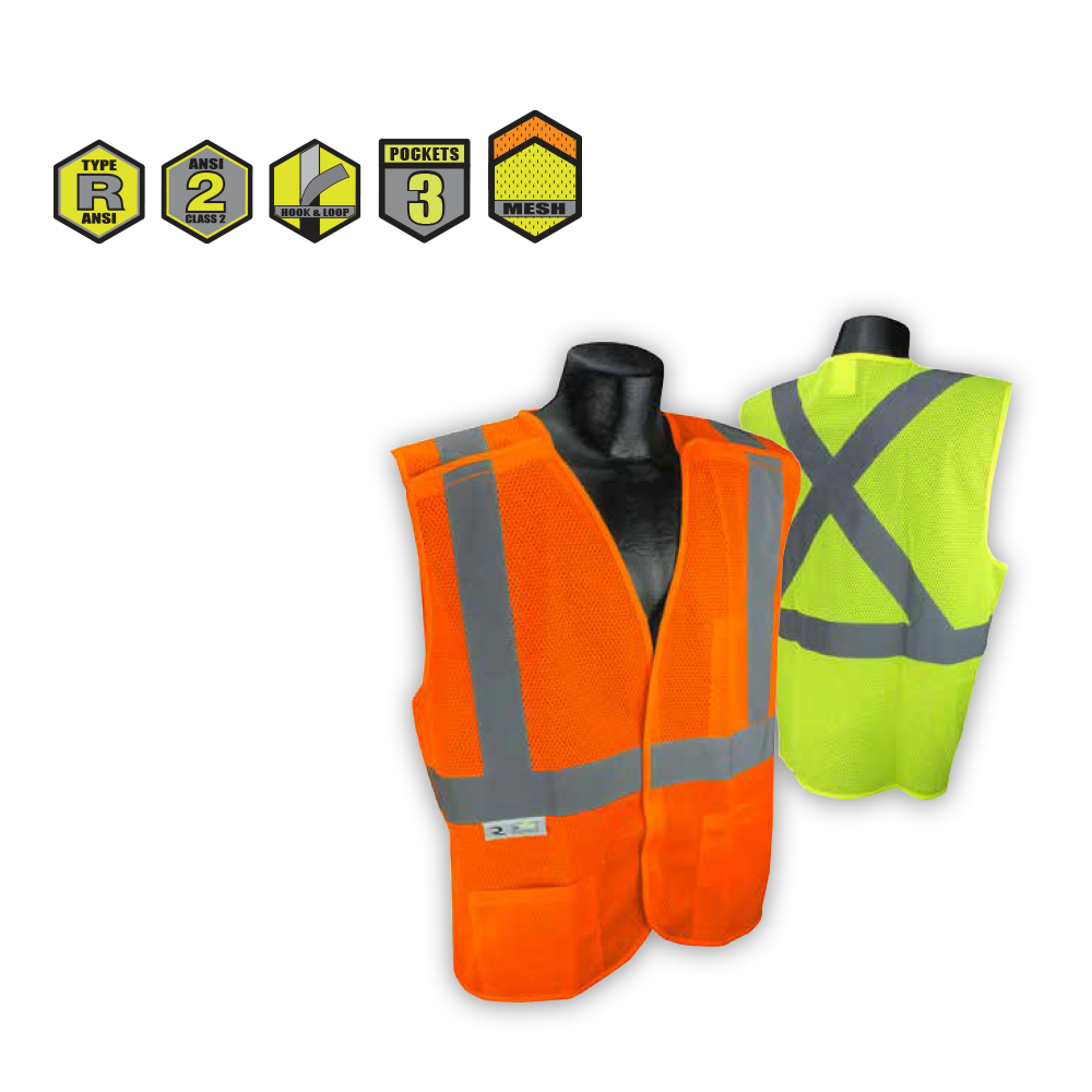Radians SV4X Economy Mesh X-Back Type R Class 2 Breakaway Safety Vest