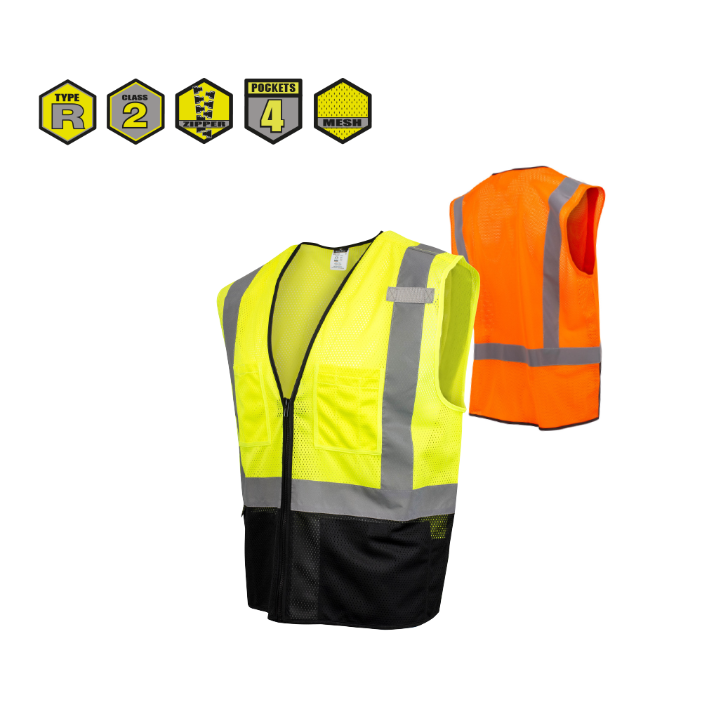 SV54B Color-Blocked Vest - Hi-Vis Green - Size 2X