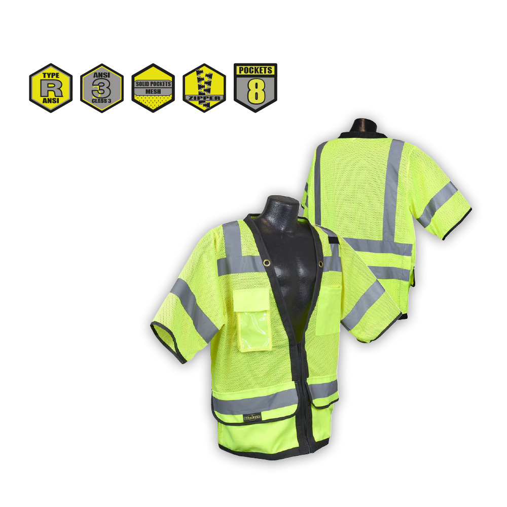 Radians SV59Z-3 Type R Class 3 Heavy Duty Surveyor Safety Vest with Zipper