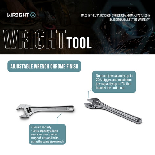 Wright Tool Chrome Adjustable Wrench