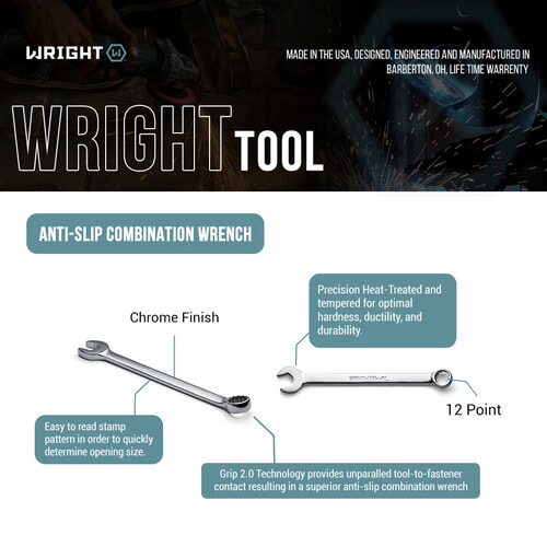 Wright Tool Combination Wrench Chrome