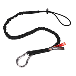 Ergodyne Squids 3100 Single Standard Black Lanyard - Carabiner Loop - 10lbs 19002 [6 Pack]