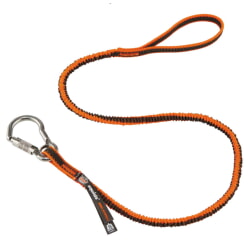 Ergodyne Squids 3101F(x) Standard Orange and Gray Lanyard - SS Carabiner Loop - 15lbs 19803 [6 Pack]