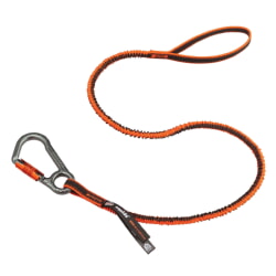 Ergodyne Squids 3108F(x) Standard Orange and Gray Lanyard - Locking Carabiner and Loop - 15lbs 19808 [6 Pack]