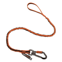 Ergodyne Squids 3109F(x) Standard Orange and Gray Lanyard - Locking Swivel Carabiner Loop - 25lbs 19809 [6 Pack]