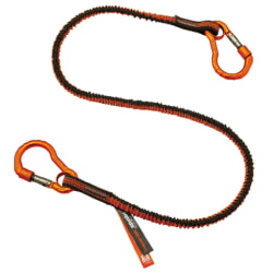 Ergodyne Squids 3110F(x) Standard Orange and Gray Lanyard - Dual Carabiners - 10lbs 19822 [6 Pack]