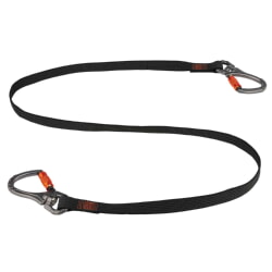 Ergodyne Squids 3139 Standard Black Lanyard - Dual Locking Swivel Carabiners - 40lbs 19139