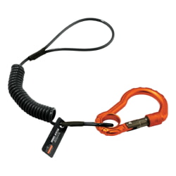 Ergodyne Squids 3156 Black Coil Lanyard - Carabiner - 2lbs 19161 [6 Pack]