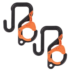 Ergodyne Squids 3178 2-pack 3in (7.6cm) Black and Orange Locking Aerial Bucket Hook with Tethering Point 19279