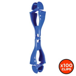 Ergodyne Squids 3400 100-pack Blue Glove Clip Holder with Dual Clips 19717-BULK
