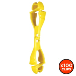 Ergodyne Squids 3400 Single Lime Glove Clip Holder with Dual Clips [100 Pack]