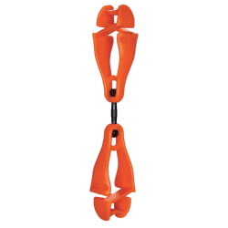 Ergodyne Squids 3420 Single Orange Swivel Glove Clip Holder with Dual Clips 19418