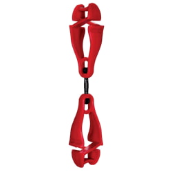 Ergodyne Squids 3420 Single Red Swivel Glove Clip Holder with Dual Clips 19413