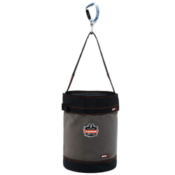 Ergodyne Arsenal 5940T Gray Swiveling Carabiner Canvas Hoist Bucket and Top