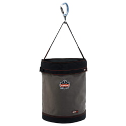 Ergodyne Arsenal 5945T Gray XL Swiveling Carabiner Canvas Hoist Bucket and Top