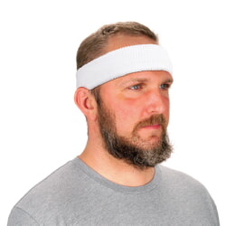 Ergodyne Chill-Its 6550 White Head Terry Cloth Sweatband 12450 [24 Pack]