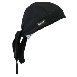 Ergodyne Chill-Its 6615 Black High-Performance Terry Cloth Bandana - Tie 12487 [6 Pack]