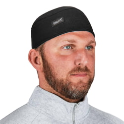 Ergodyne Chill-Its 6630 Black High-Performance Terry Cloth Skull Cap 12516 [6 Pack]
