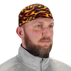 Ergodyne Chill-Its 6630 Flames High-Performance Terry Cloth Skull Cap 12514 [6 Pack]