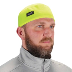 Ergodyne Chill-Its 6630 Lime High-Performance Terry Cloth Skull Cap 12505 [6 Pack]