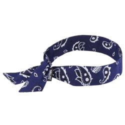 Ergodyne Chill-Its 6700 Navy Western Cooling Bandana Headband - Polymer - Tie 12306 [24 Pack]