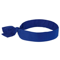 Ergodyne Chill-Its 6700 Solid Blue Cooling Bandana Headband - Polymer - Tie 12307 [24 Pack]