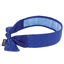 Ergodyne Chill-Its 6700CT Solid Blue Cooling Bandana Headband - PVA - Tie 12567 [6 Pack]