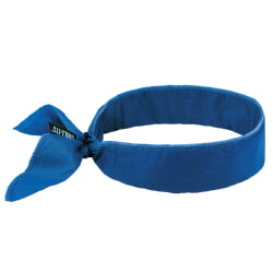 Ergodyne Chill-Its 6702 Solid Blue Cooling Bandana - Embedded Polymers - Tie 12399 [12 Pack]