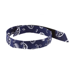 Ergodyne Chill-Its 6705 Navy Western Cooling Bandana Headband - Polymers - Hook Loop 12316 [24 Pack]