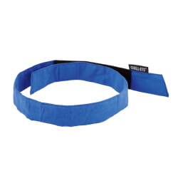 Ergodyne Chill-Its 6705 Solid Blue Cooling Bandana Headband - Polymers - Hook Loop 12317 [24 Pack]