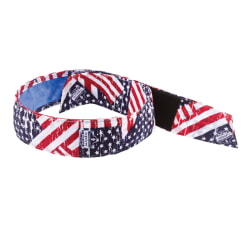 Ergodyne Chill-Its 6705CT Stars and Stripes Cooling Bandana Headband - PVA 12571 [6 Pack]