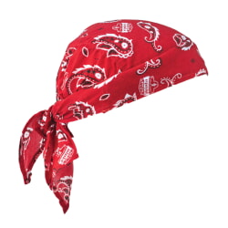 Ergodyne Chill-Its 6710CT Red Western Cooling Bandana Triangle Hat - PVA - Tie 12583 [6 Pack]