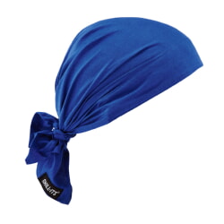 Ergodyne Chill-Its 6710CT Solid Blue Cooling Bandana Triangle Hat - PVA - Tie 12587 [6 Pack]