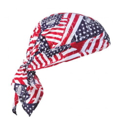 Ergodyne Chill-Its 6710CT Stars and Stripes Cooling Bandana Triangle Hat - PVA - Tie 12581 [6 Pack]
