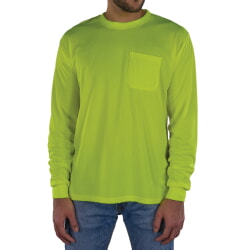 Ergodyne 8093 GloWear Hi-Vis Green Long Sleeve T-Shirt Non-Certified UPF 30+