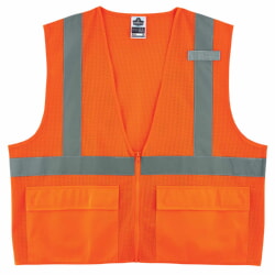 Ergodyne GloWear 8220Z Class 2 Standard Mesh Vest with Zipper - Orange