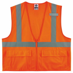 Ergodyne GloWear 8225Z Class 2 Standard Solid Vest with Zipper - Orange
