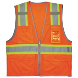 Ergodyne GloWear 8246Z Two-Tone Mesh Vest Class 2 with Zipper - Orange