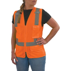Ergodyne 8247ZW Women's Hi-Vis Orange Surveyor Vest Type R Class 2