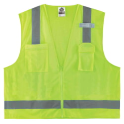 Ergodyne GloWear 8249Z Economy Surveyors Vest with Zipper Class 2 - Lime